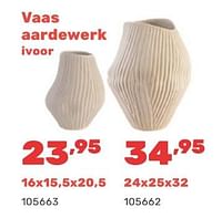 Promoties Vaas aardewerk ivoor - Huismerk - Happyland - Geldig van 15/04/2024 tot 17/08/2024 bij Happyland