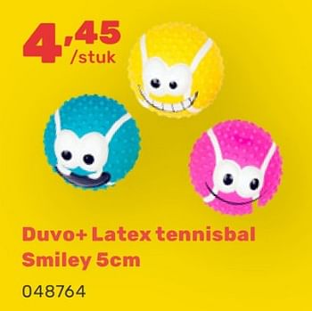 Promoties Duvo+ latex tennisbal smiley - Duvo - Geldig van 15/04/2024 tot 17/08/2024 bij Happyland