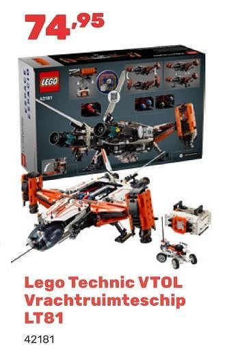 Promotions Lego technic vtol vrachtruimteschip lt81 - Lego - Valide de 15/04/2024 à 17/08/2024 chez Happyland