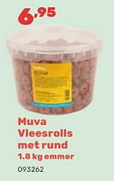 Promoties Muva vleesrolls met rund emmer - Huismerk - Happyland - Geldig van 15/04/2024 tot 17/08/2024 bij Happyland