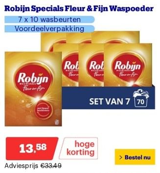 Promoties Robijn specials fleur + fijn waspoeder - Robijn - Geldig van 22/04/2024 tot 28/04/2024 bij Bol.com