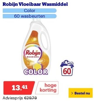 Promoties Robijn vioeibaar wasmiddel - Robijn - Geldig van 22/04/2024 tot 28/04/2024 bij Bol.com