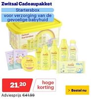 Promoties Zwitsal cadeaupakket startersbox - Zwitsal - Geldig van 22/04/2024 tot 28/04/2024 bij Bol.com