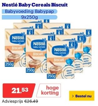 Promotions Nestlé baby cereals biscuit - Nestlé - Valide de 22/04/2024 à 28/04/2024 chez Bol.com