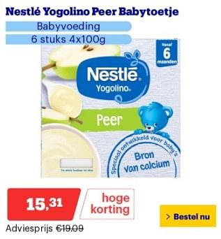 Promotions Nestlé yogolino peer babytoetje - Nestlé - Valide de 22/04/2024 à 28/04/2024 chez Bol.com