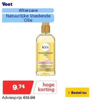 Promoties Veet aftercare natuurlijke voedende olie - Veet - Geldig van 22/04/2024 tot 28/04/2024 bij Bol.com