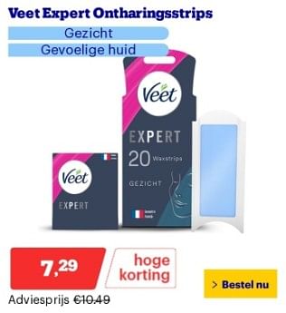 Promoties Veet expert ontharingsstrips - Veet - Geldig van 22/04/2024 tot 28/04/2024 bij Bol.com
