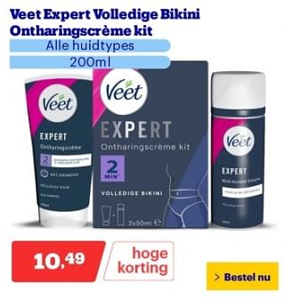 Promoties Veet expert volledige bikini ontharingscréme kit - Veet - Geldig van 22/04/2024 tot 28/04/2024 bij Bol.com