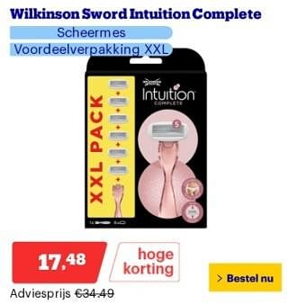 Promoties Wilkinson sword intuition complete - Wilkinson - Geldig van 22/04/2024 tot 28/04/2024 bij Bol.com