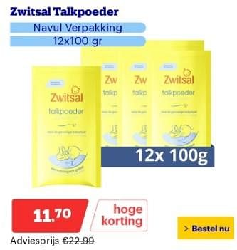 Promoties Zwitsal talkpoeder - Zwitsal - Geldig van 22/04/2024 tot 28/04/2024 bij Bol.com