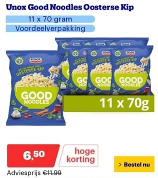 Promoties Unox good noodles oosterse kip - Unox - Geldig van 22/04/2024 tot 28/04/2024 bij Bol.com