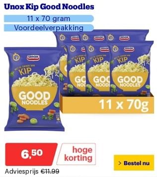 Promoties Unox kip good noodles - Unox - Geldig van 22/04/2024 tot 28/04/2024 bij Bol.com