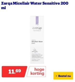 Promoties Zarqa micellair water sensitive - Zarqa - Geldig van 22/04/2024 tot 28/04/2024 bij Bol.com