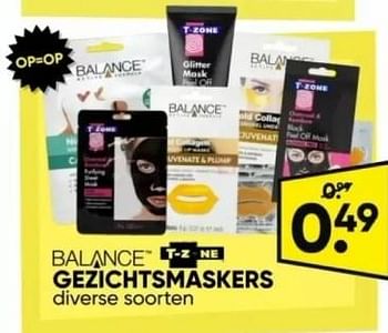 Promotions Balance gezichtsmaskers - Balance - Valide de 22/04/2024 à 05/05/2024 chez Big Bazar