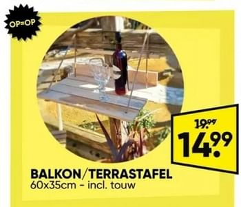 Promotions Balkon terrastafel - Produit Maison - Big Bazar - Valide de 22/04/2024 à 05/05/2024 chez Big Bazar