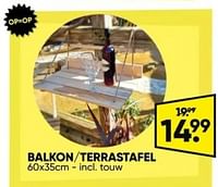 Promoties Balkon terrastafel - Huismerk - Big Bazar - Geldig van 22/04/2024 tot 05/05/2024 bij Big Bazar