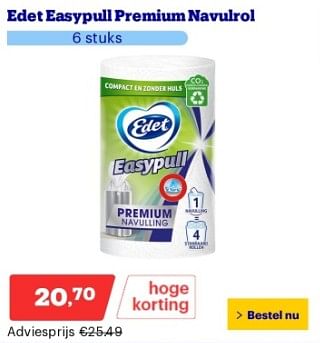 Promotions Edet easypull premium navulrol - Edet - Valide de 22/04/2024 à 28/04/2024 chez Bol.com