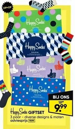Promoties Happy socks giftset 3 paar - Happy Socks - Geldig van 22/04/2024 tot 05/05/2024 bij Big Bazar