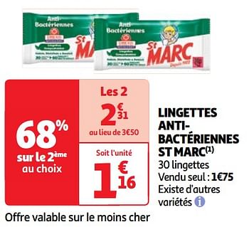 Promoties Lingettes antibactériennes st marc - St Marc - Geldig van 23/04/2024 tot 29/04/2024 bij Auchan