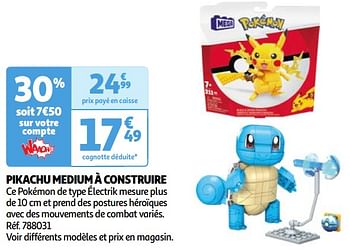 Promoties Pikachu medium à construire - Pokemon - Geldig van 23/04/2024 tot 29/04/2024 bij Auchan