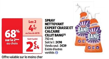 Promoties Spray nettoyant expert crasse et calcaire cillit bang - Cillit Bang - Geldig van 23/04/2024 tot 29/04/2024 bij Auchan