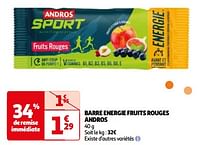 Promoties Barre energie fruits rouges andros - Andros - Geldig van 23/04/2024 tot 29/04/2024 bij Auchan