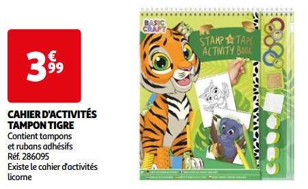 Cahier d`activités tampon tigre-Huismerk - Auchan
