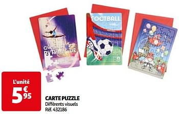 Promoties Carte puzzle - Huismerk - Auchan - Geldig van 23/04/2024 tot 29/04/2024 bij Auchan