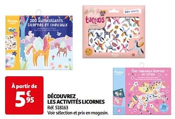 Promoties Découvrez les activités licornes - Huismerk - Auchan - Geldig van 23/04/2024 tot 29/04/2024 bij Auchan