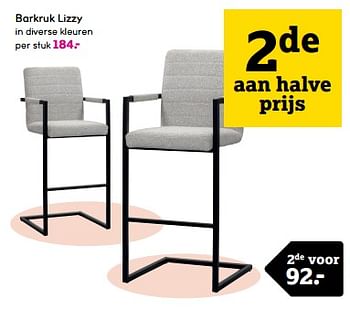 Promotions Barkruk lizzy - Produit maison - Leen Bakker - Valide de 22/04/2024 à 05/05/2024 chez Leen Bakker