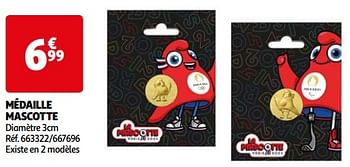 Promoties Médaille mascotte - Mascotte - Geldig van 23/04/2024 tot 29/04/2024 bij Auchan