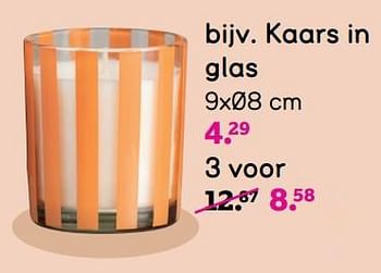 Promotions Kaars in glas - Produit maison - Leen Bakker - Valide de 22/04/2024 à 05/05/2024 chez Leen Bakker