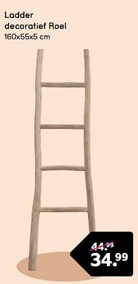 Promoties Ladder decoratief roel - Huismerk - Leen Bakker - Geldig van 22/04/2024 tot 05/05/2024 bij Leen Bakker