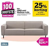 Promoties Umix zetel madison 4-zits - Umix - Geldig van 22/04/2024 tot 05/05/2024 bij Leen Bakker