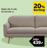 Promoties Zetel lilly 3 zits - Huismerk - Leen Bakker - Geldig van 22/04/2024 tot 05/05/2024 bij Leen Bakker