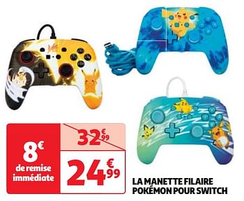 Promotions La manette filaire pokémon pour switch - Produit Maison - Auchan Ronq - Valide de 23/04/2024 à 29/04/2024 chez Auchan Ronq
