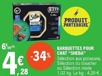 Promoties Barquettes pour chat sheba - Sheba - Geldig van 23/04/2024 tot 04/05/2024 bij E.Leclerc