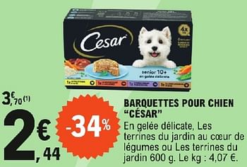 Promoties Barquettes pour chien césar - Cesar - Geldig van 23/04/2024 tot 04/05/2024 bij E.Leclerc