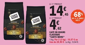 Promoties Cafe en grains classique carte noire - CarteNoire - Geldig van 23/04/2024 tot 04/05/2024 bij E.Leclerc