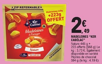 Promoties Madeleines ker cadélac - Ker Cadelac - Geldig van 23/04/2024 tot 04/05/2024 bij E.Leclerc