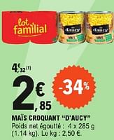 Promoties Maïs croquant d`aucy - D'Aucy - Geldig van 23/04/2024 tot 04/05/2024 bij E.Leclerc