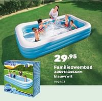 Promoties Familiezwembad blauw wit - BestWay - Geldig van 15/04/2024 tot 17/08/2024 bij Happyland