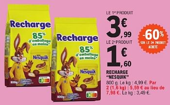 Promoties Recharge nesquik - Nestlé - Geldig van 23/04/2024 tot 04/05/2024 bij E.Leclerc