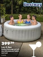 Promoties Lay-z-spa bubbel massage set wit tahiti met led - BestWay - Geldig van 15/04/2024 tot 17/08/2024 bij Happyland