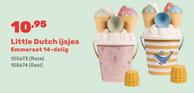 Promotions Little dutch ijsjes emmerset 14-delig - Little Dutch - Valide de 15/04/2024 à 17/08/2024 chez Happyland