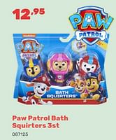 Promoties Paw patrol bath squirters 3st - PAW  PATROL - Geldig van 15/04/2024 tot 17/08/2024 bij Happyland