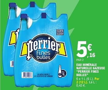 Promoties Eau minérale naturelle gazeuse perrier fines bulles - Perrier - Geldig van 23/04/2024 tot 04/05/2024 bij E.Leclerc