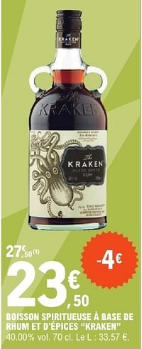 Boisson spiritueuse à base de rhum et d`épices kraken-The Kraken