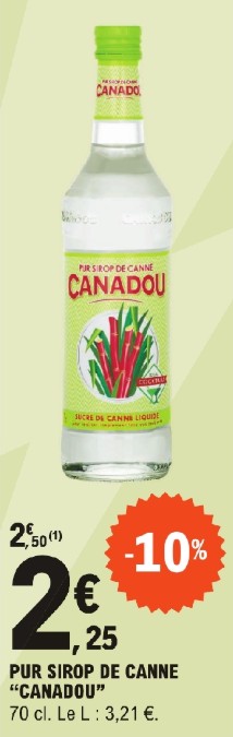 Promotions Pur sirop de canne canadou - Canadou - Valide de 23/04/2024 à 04/05/2024 chez E.Leclerc