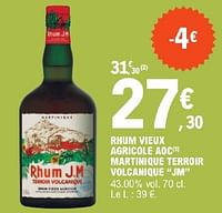 Rhum vieux agricole aoc martinique terroir volcanique jm-Rhum J.M.